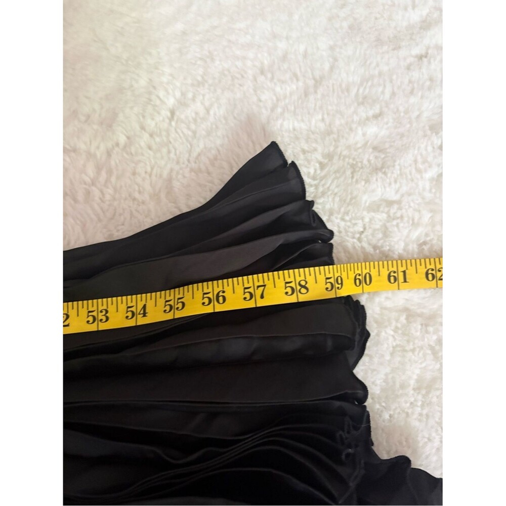 Lulus Midnight Moves Black Pleated Satin Cutout Halter Maxi Dress Size Small NWT - Picture 7 of 11